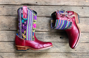 Size 36 - Convertible Cowgirl Boots - Crimson Flower Garden