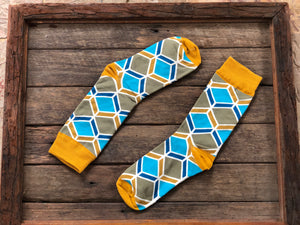 Mustard geometry Socks