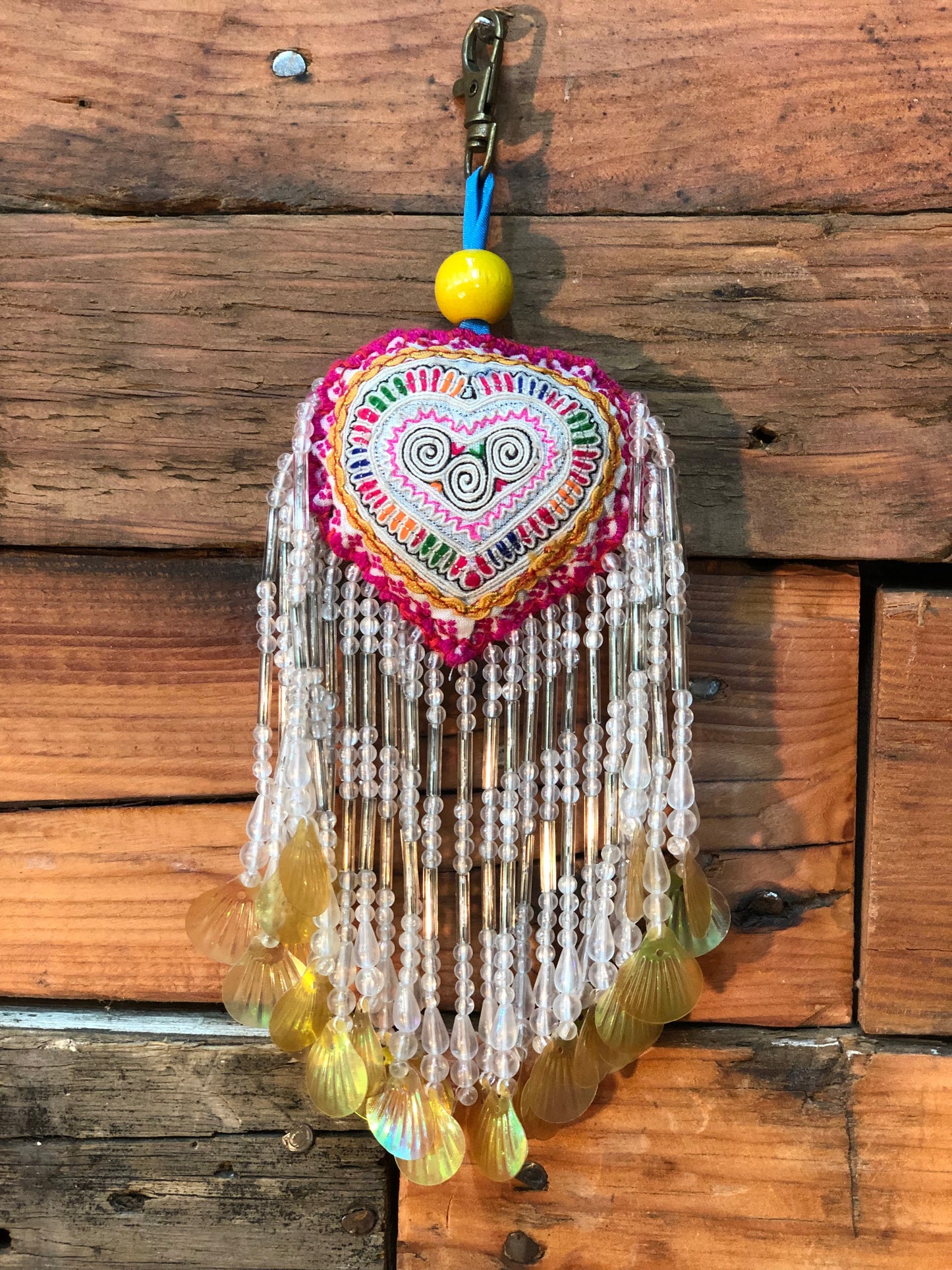 Heart Key Ring with beads