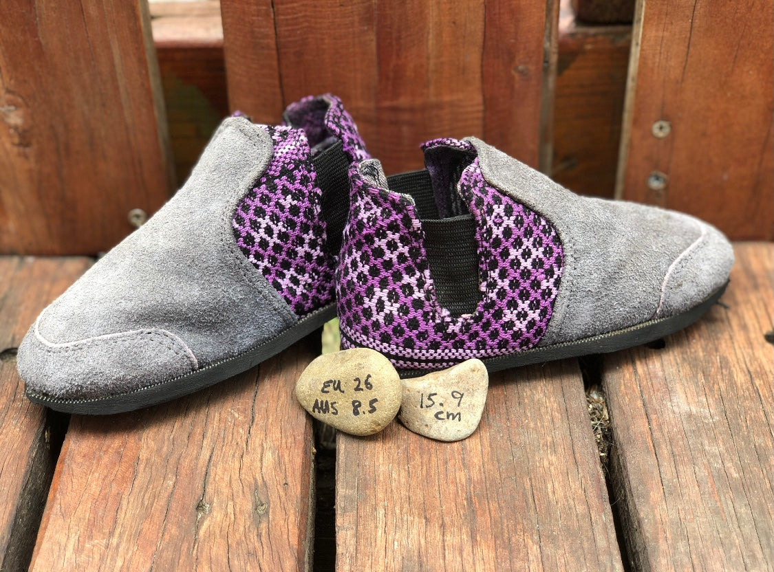 Size 8.5 (Eu 26) - Pull on Boots  Grey and Purple