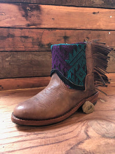 Size 35 - Convertible Cowgirl Boots - Turquoise Garden