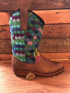 Size 35 - Convertible Cowgirl Boots - Turquoise Garden
