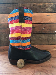 Size 37 Traditional Cowgirl Boot Stripes