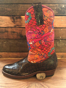 Size 36- Convertible Cowgirl Boots - Flying Fire Birds