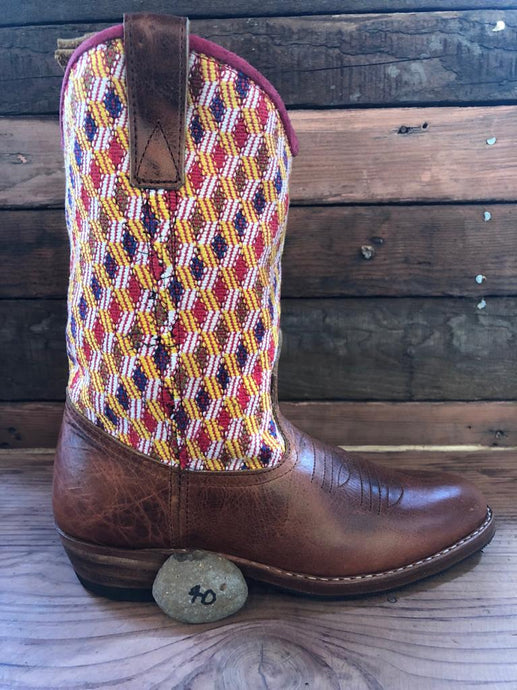 Size 40 - Convertible Cowgirl Boots - Pink Aztec and Funky Fun