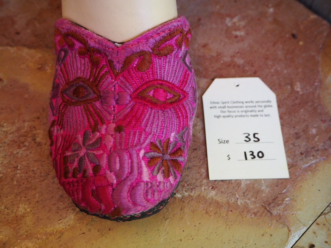 Size 35 Ballerina Sandals - Purple Flowers, Deers and Eyes