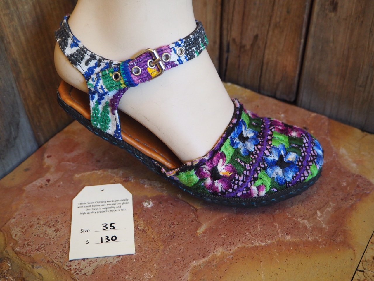 Size 35 Ballerina Sandals - Purple and Blue Pansies