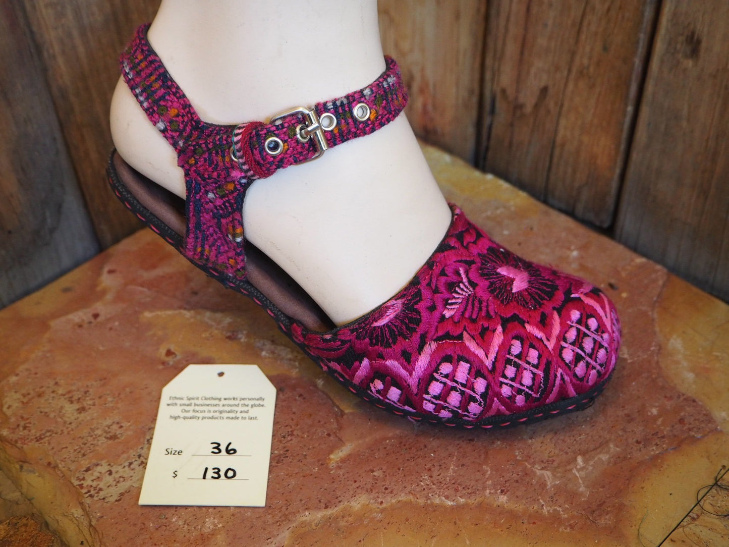 Size 36 Ballerina Sandals - Pink Flowers