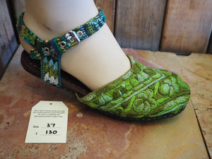 Size 36 Ballerina Sandals - Green and Olive Garden