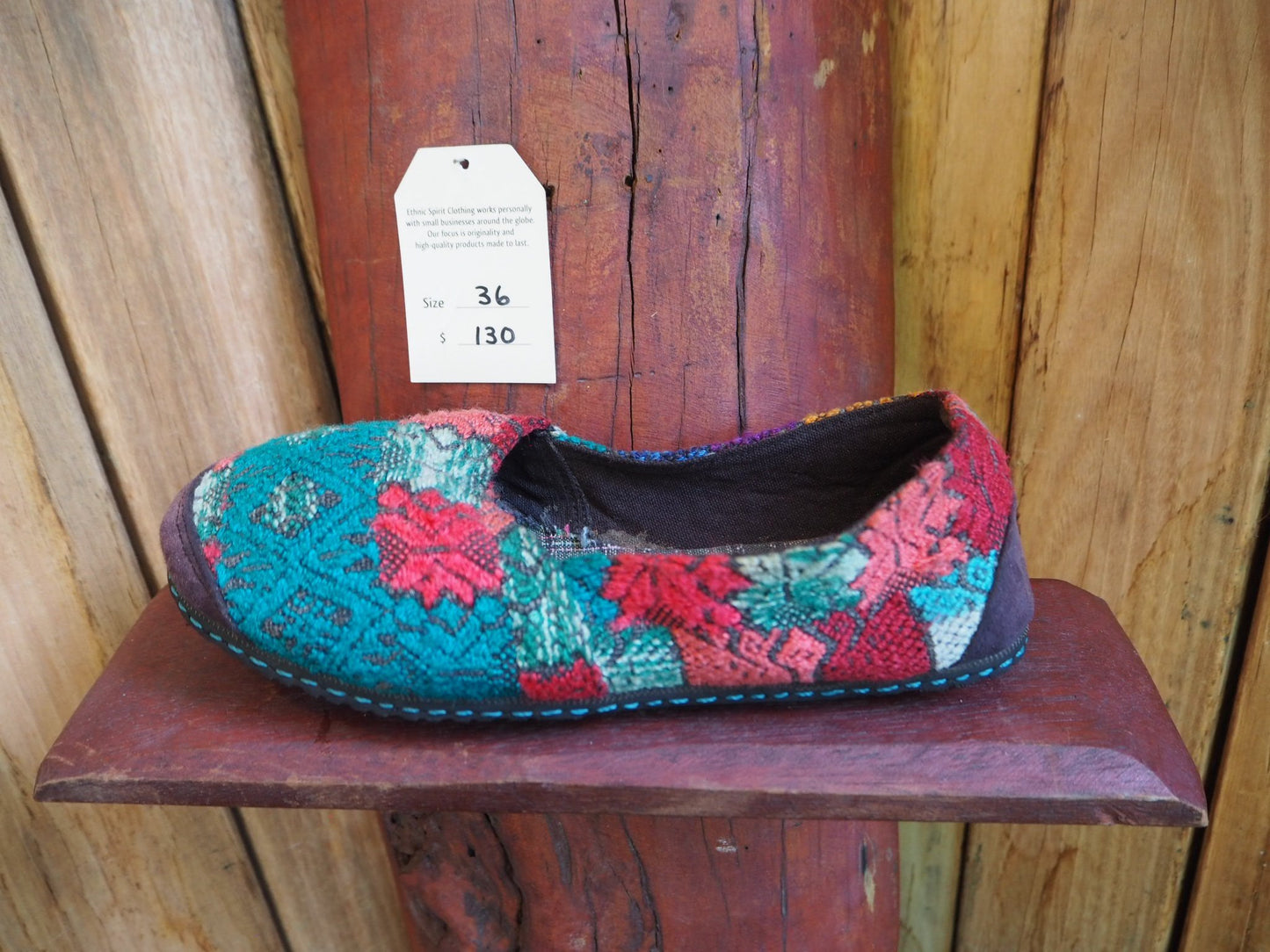 turquoise and salmon snowflakes slip ons