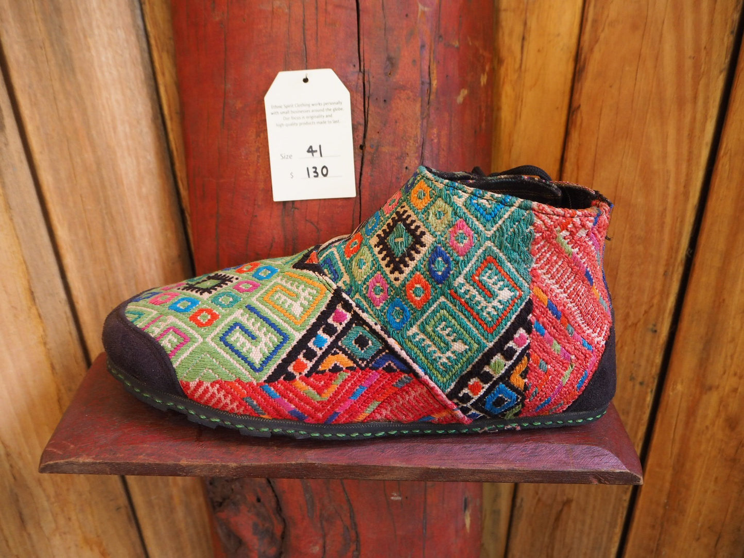 turquoise and salmon rainbows japanese boot